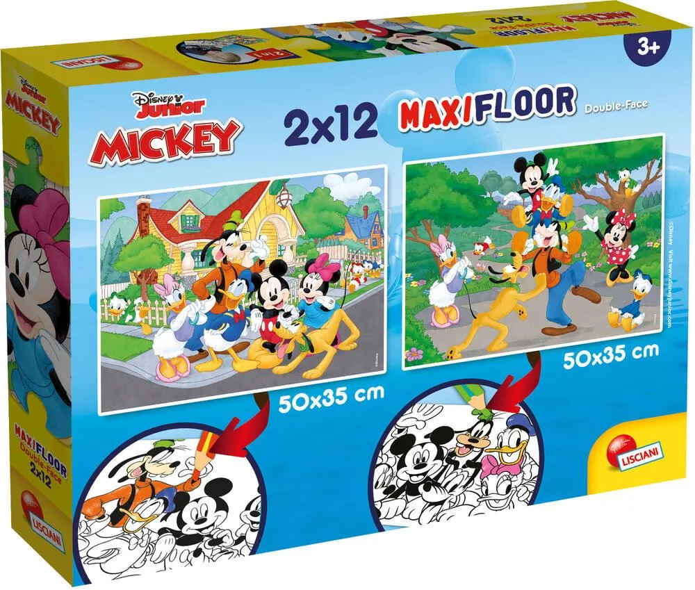 DISNEY MICKEY PUZZLE 2 X 12 PIECES 2 EN 1