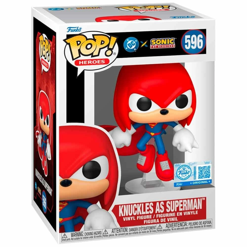Funko pop! heroes: dc comics x sonic the hedgehog - knuckles (superman suit)