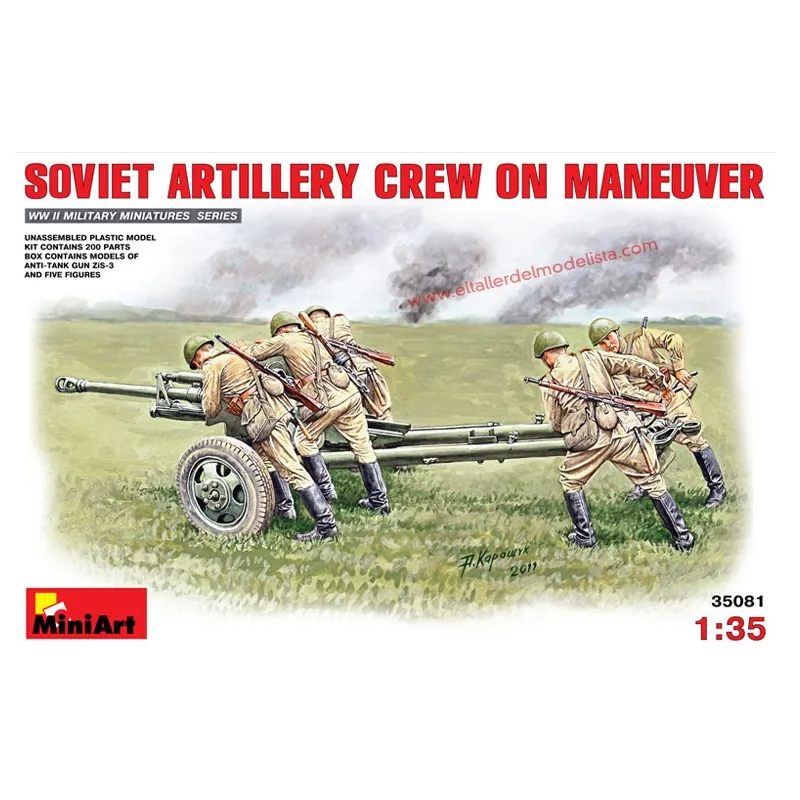 Groupe d’artilleurs russes avec canon. MINIART 35081