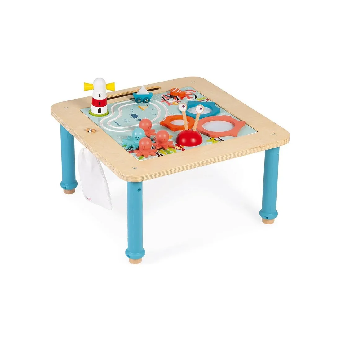 Table d'activité bébé évolutive avec tableau magnétique réglable en hauteur Janod