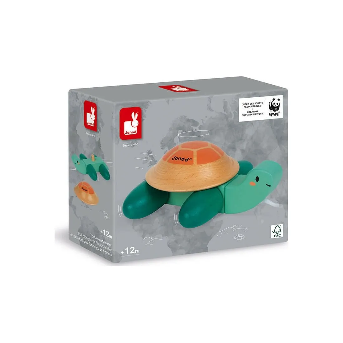 Tortue à tirer WWF - Janod