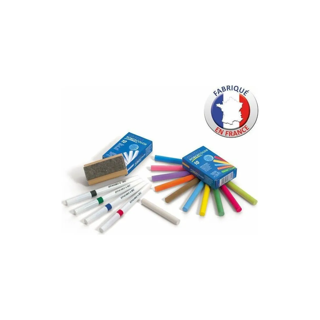 Lot Feutres et craies Tableau - Made In France - JeuJura