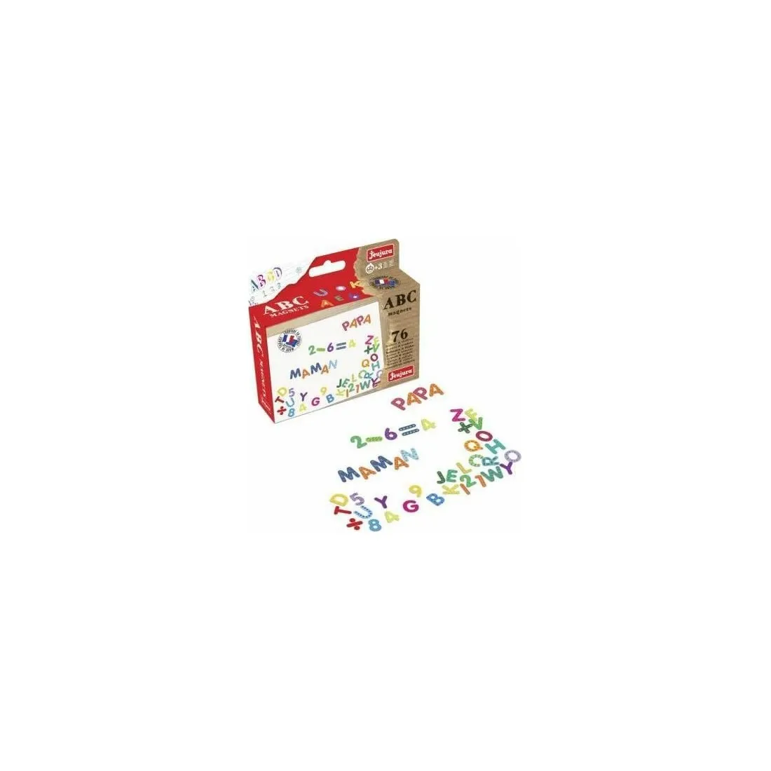Magnets Lettres et Chiffres JeuJura - Coffret de 76 caractères pour tableau