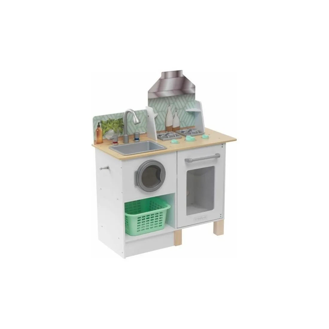 KidKraft - Cuisine en bois et buanderie enfant Whisk & Wash