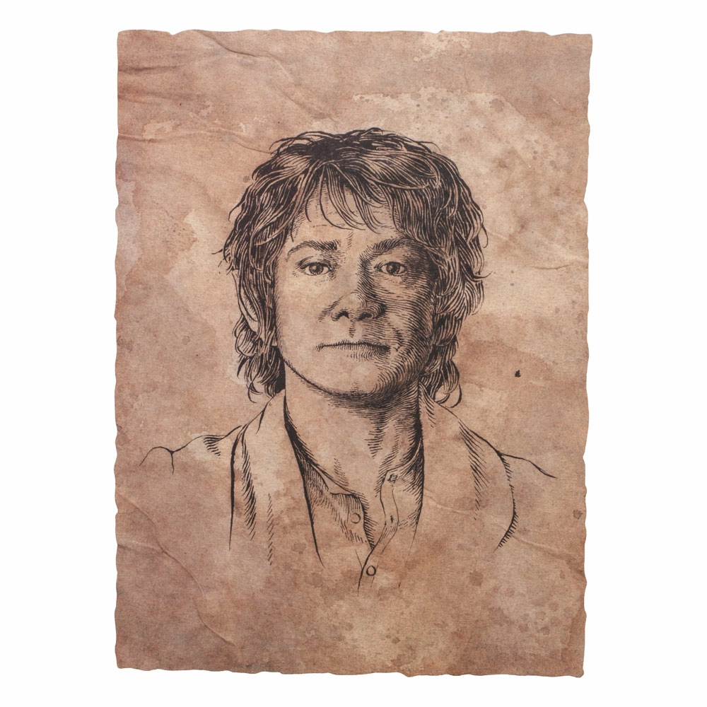 Le hobbit impression art print portrait of bilbo baggins 21 x 28 cm