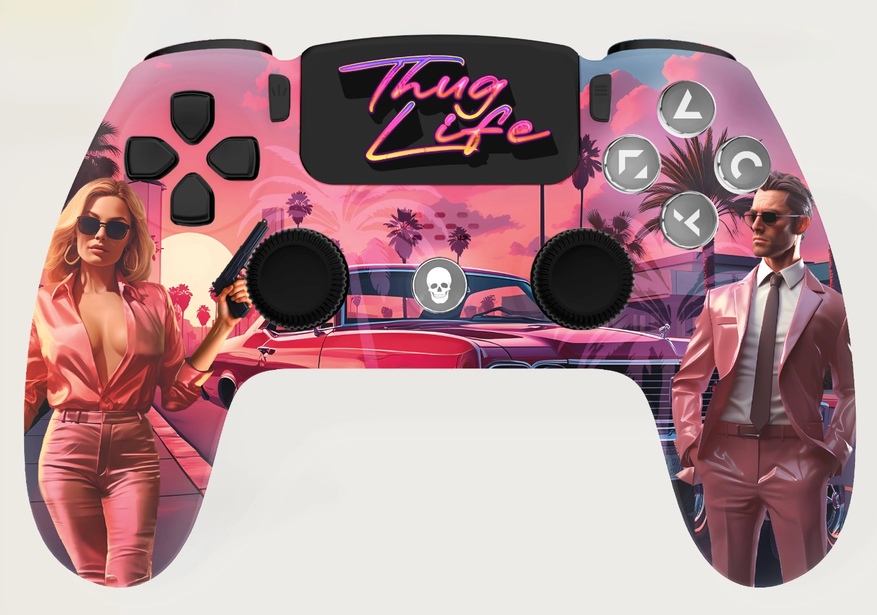 Manette sans fil ps4 - prise jack thug life