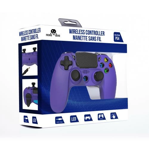 Manette sans fil violette pour ps4 avec pavé tactile capteur de mouvement prise jack pour casque et boutons lumineux