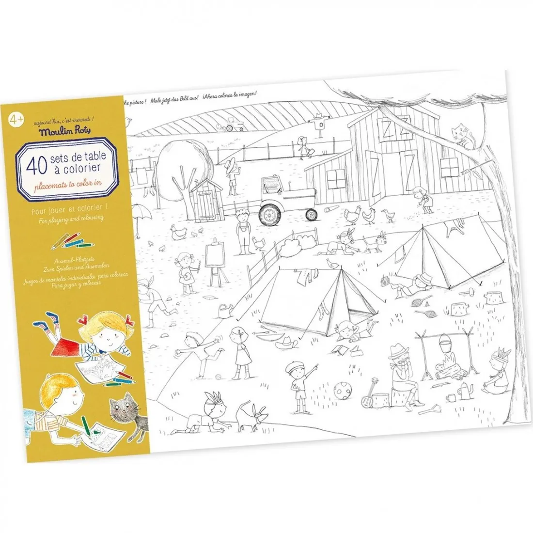 Set de table à colorier - Aujourd'hui c'est mercredi - Moulin Roty