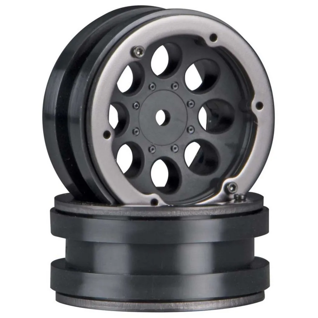AX8087 8-Hole 1.9 Beadlock Wheel Black (2) - HORIZON HOBBY - Référence: AXIC8087