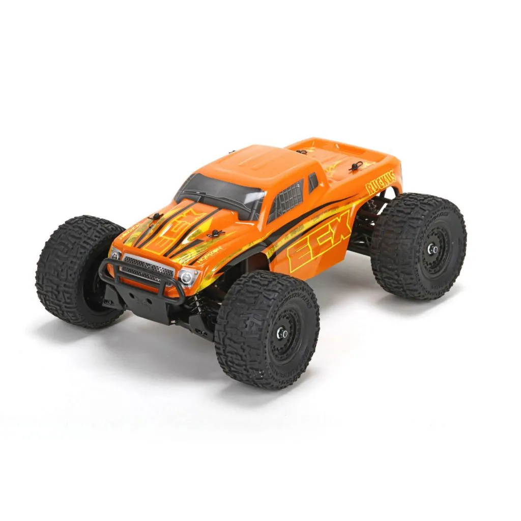 Ruckus 1/18th 4WD Monster Truck Orange/Jaune RTR INT - HORIZON HOBBY - Référence: ECX01000IT2