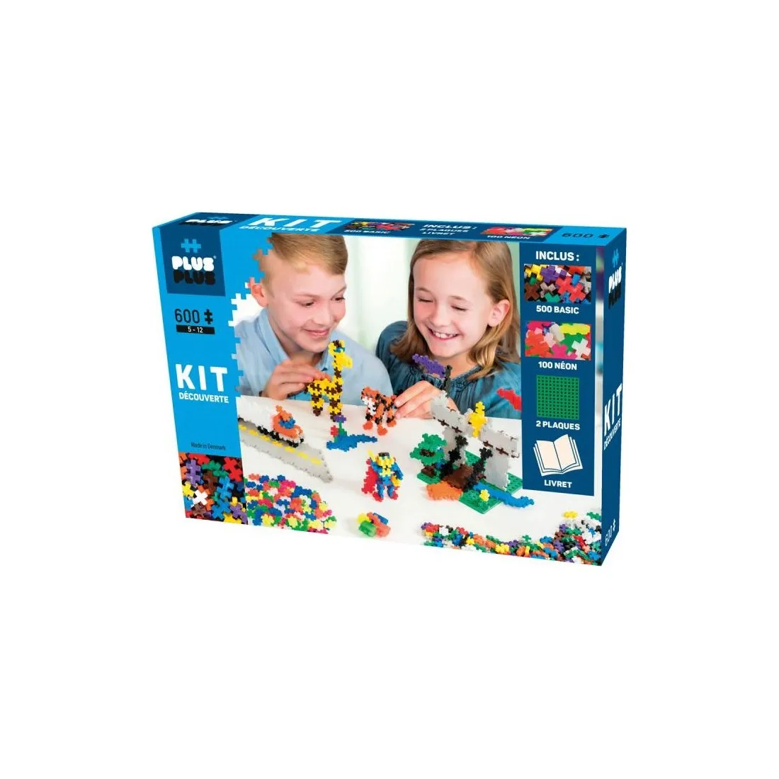 Kit découverte 600 pièces basic néon - Plus Plus