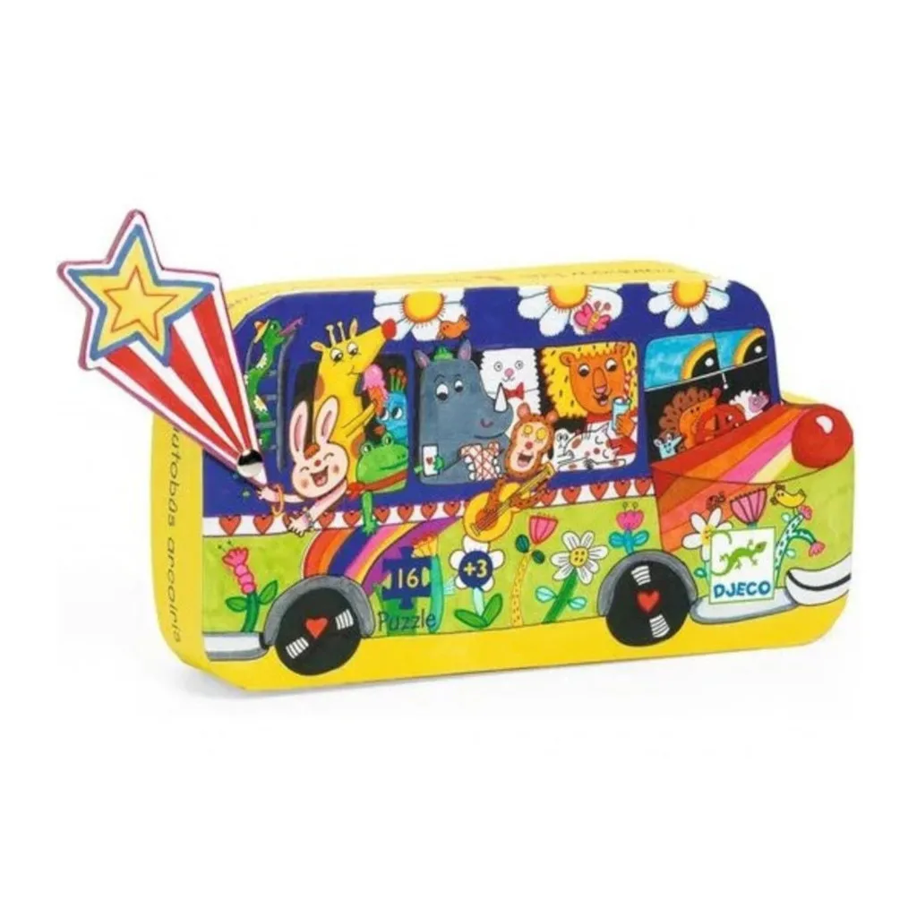 Puzzle Silhouette - 16 Pièces - Le Bus Arc-en-Ciel