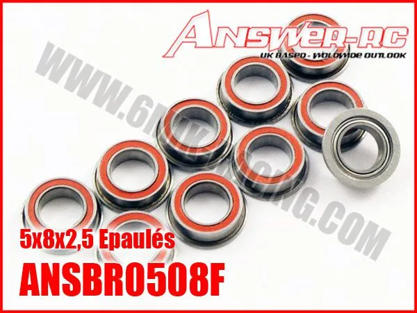 Roulements 5x8x2,5mm Epaulés Flasqués Étanches  (10 pcs) - ANSBR0508F - Pièces et Options ANSWER