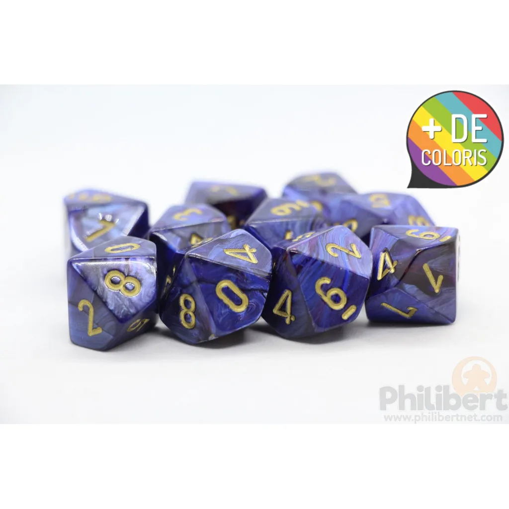 Set de 10 Dés 10 Faces Chessex : Scarab