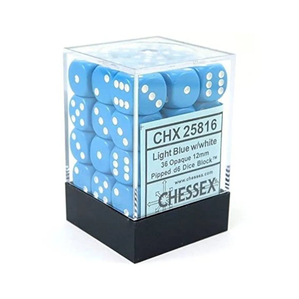 Set de 36 Dés 6 - Light Bleu/Blanc (Chessex 25816)