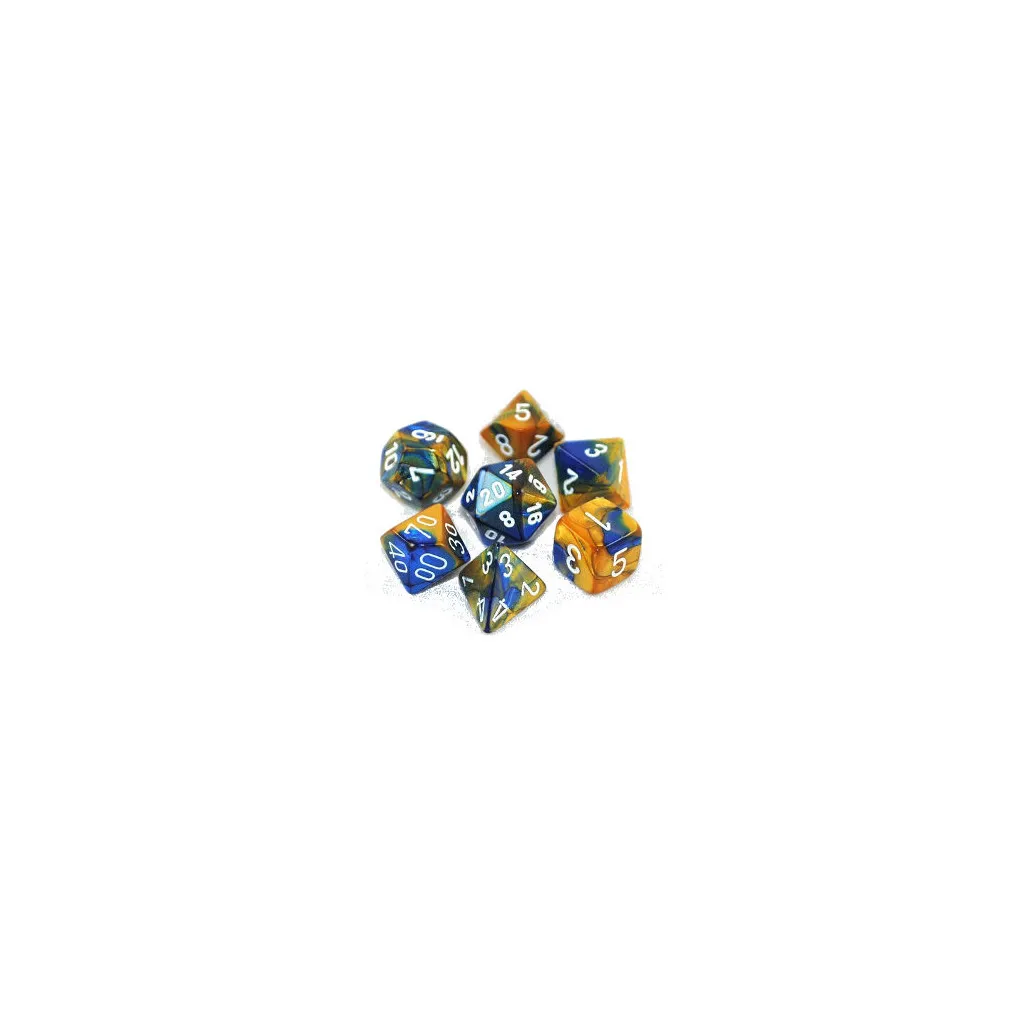 Set de 7 Dés - Gemini Bleu et Or (Chessex 26422)