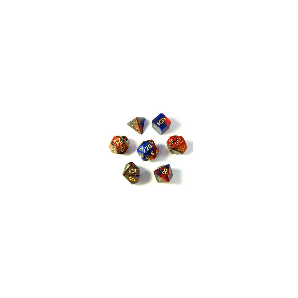 Set de 7 Dés - Gemini Bleu et Rouge (Chessex 26429)