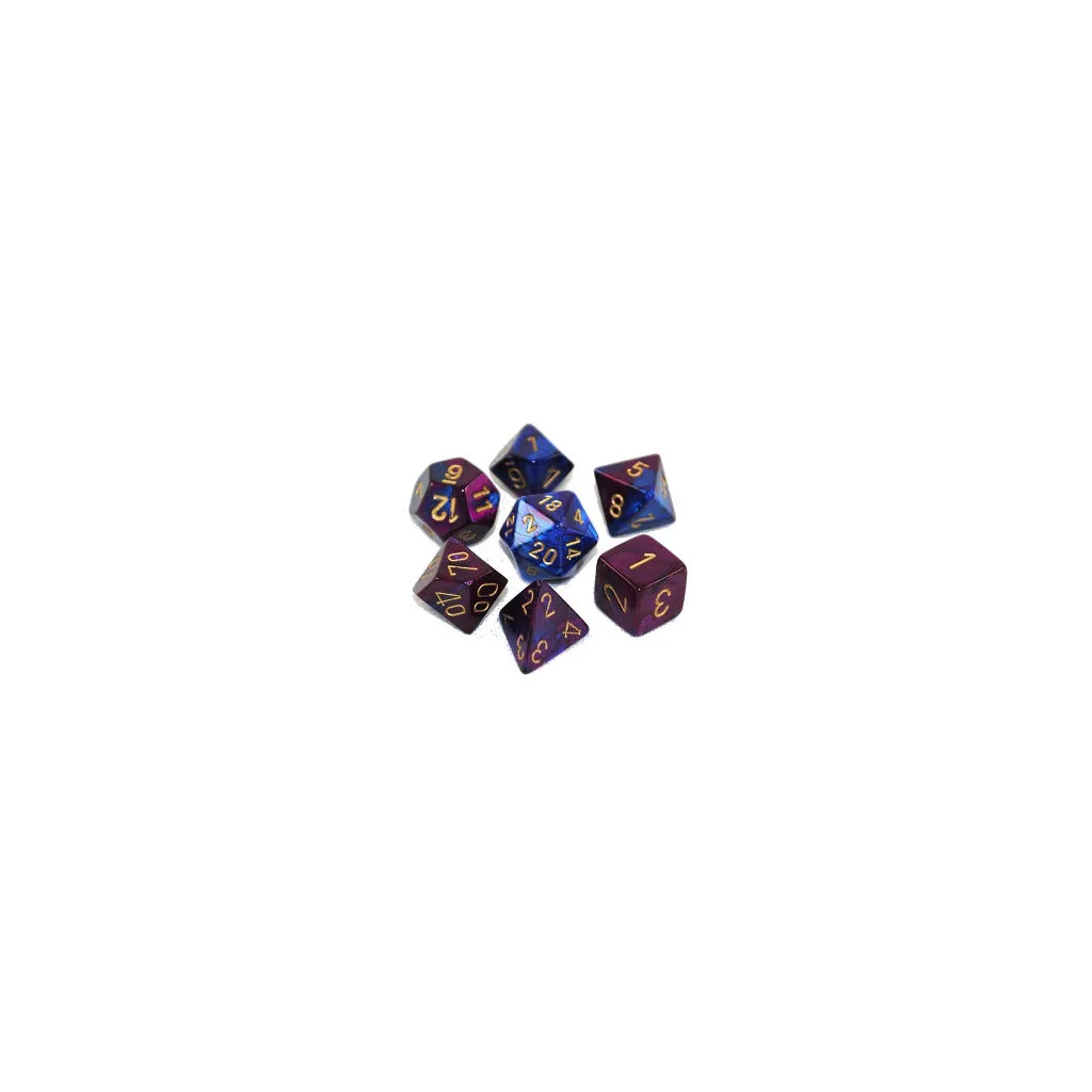 Set de 7 Dés - Gemini Bleu et Violet (Chessex 26428)