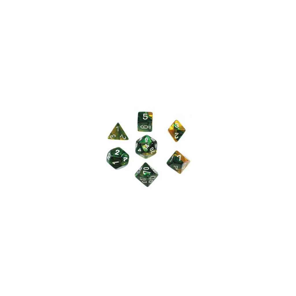 Set de 7 Dés - Gemini Or et Vert (Chessex 26425)