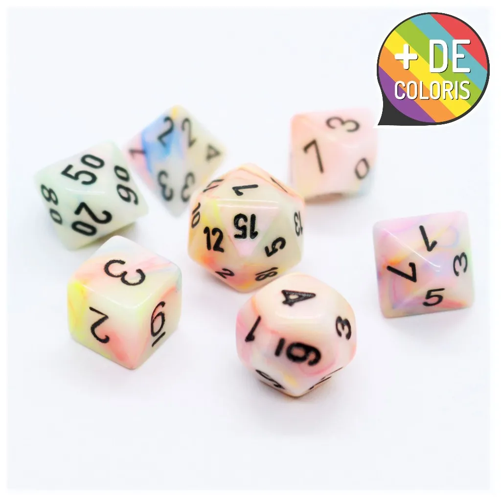 Set de 7 Mini Dés JDR Chessex : Festive