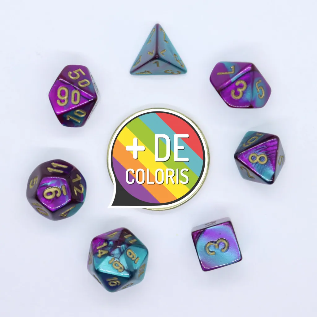 Set de 7 Mini Dés JDR Chessex : Gemini
