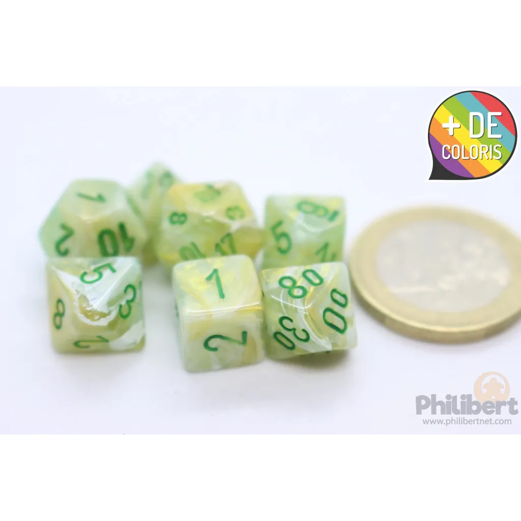 Set de 7 Mini Dés JDR Chessex : Marble