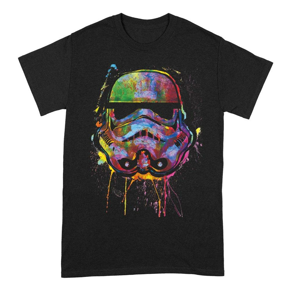 Star wars t-shirt paint splats helmet (l)