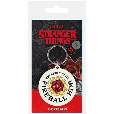 Stranger things 4 porte-clés caoutchouc fireball him 6 cm