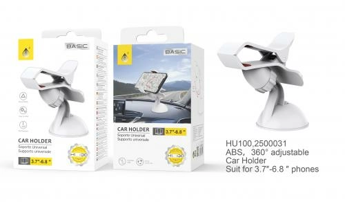 Support universel à ventouse pour téléphone portable blanc