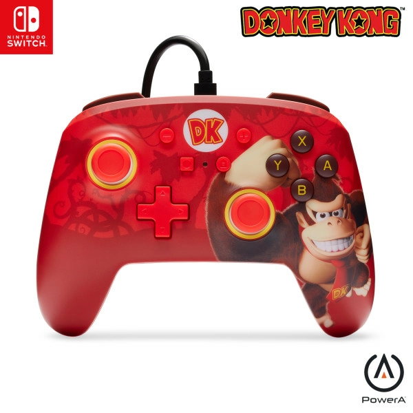 Switch- manette filaire améliorée avec palette - mario - donkey kong flex