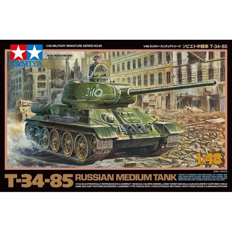 T34/85, char moyen russe. TAMIYA 32599