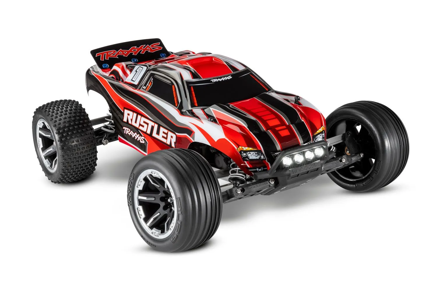 Traxxas Rustler 4X2 Brushed Rouge LED 1/10 RTR - 37054-61-RED
