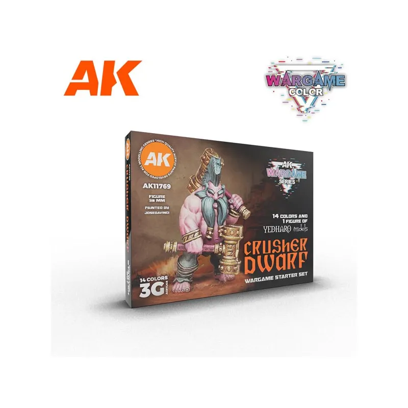Set de peinture de jeu de guerre, Crusher Dwarf. AK INTERACTIVE AK11769