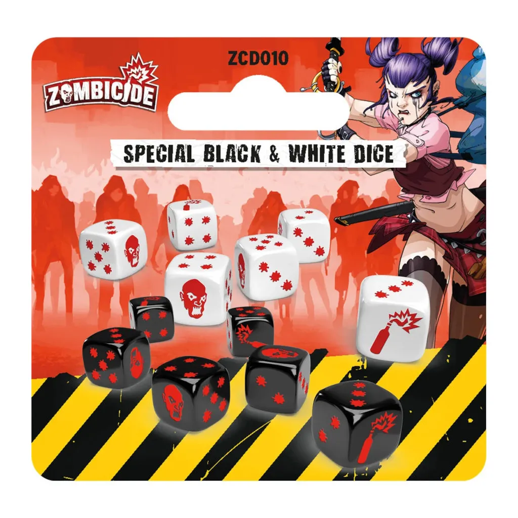 Zombicide 2ème Edition - Dés Spéciaux Noirs et Blancs